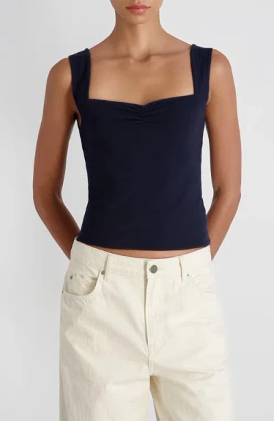 French Connection Maisie Jersey Knit Ruched Front Tank In Black