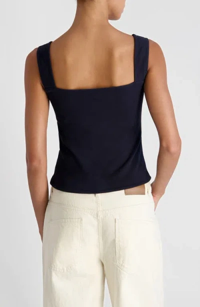 French Connection Maisie Jersey Knit Ruched Front Tank In Black