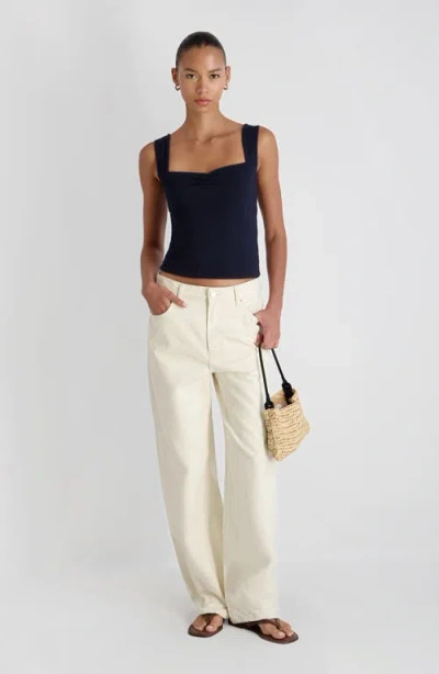 French Connection Maisie Jersey Knit Ruched Front Tank In Black