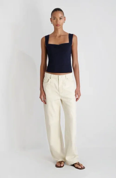 French Connection Maisie Jersey Knit Ruched Front Tank In Black