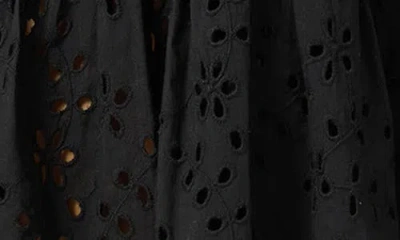 O'neill Kylee Cotton Eyelet Cover-up Minidress In Black