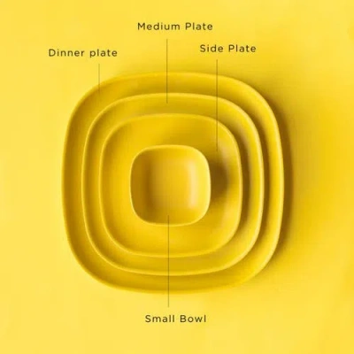 Ekobo Square Dinner Plate In Yellow