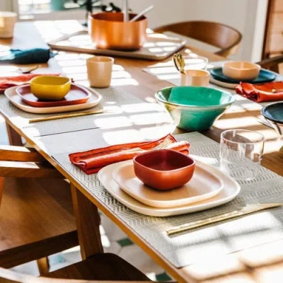 Ekobo Square Medium Plate In White