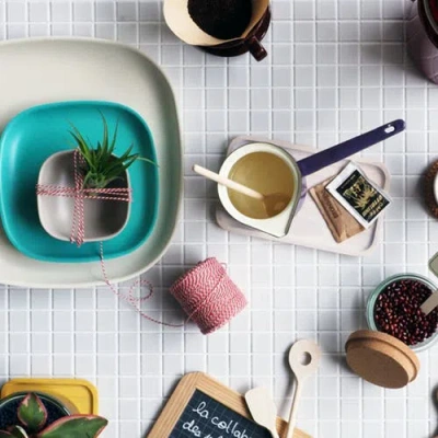 Ekobo Square Dinner Plate In White