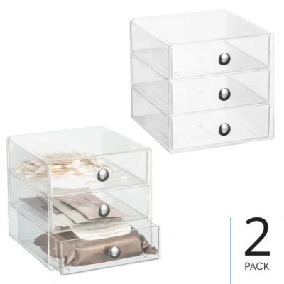 Idesign Stackable 3-drawer Vanity Makeup Organizer In Transparent
