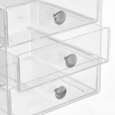 Idesign Stackable 3-drawer Vanity Makeup Organizer In Transparent