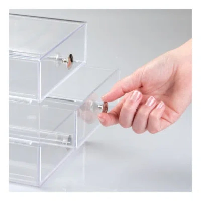 Idesign Stackable 3-drawer Vanity Makeup Organizer In Transparent