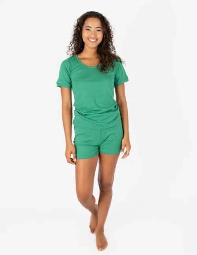 Leveret Short Cotton Solid Pajama Set In Multi