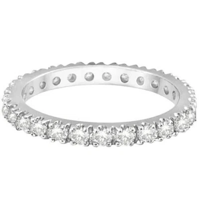 Allurez Eternity Stackable Ring Band 14k In Gray