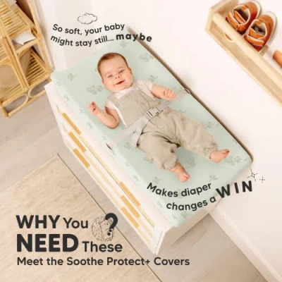 Keababies 2-pack Soothe [protect+] Waterproof Changing Pad Covers In Multi