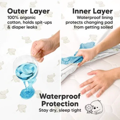 Keababies 2-pack Soothe [protect+] Waterproof Changing Pad Covers In Multi