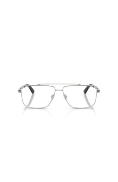 Versace 58mm Rectangle Optical Glasses In Metallic