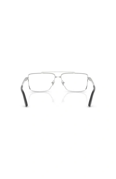 Versace 58mm Rectangle Optical Glasses In Metallic