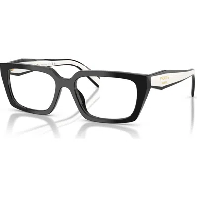Prada Eyewear Rectangle Frame Glasses In Black