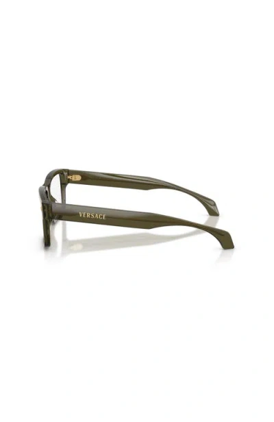 Versace 54mm Rectangle Optical Glasses In Gray