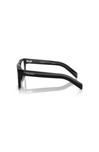 Prada 54mm Rectangle Optical Glasses In Black