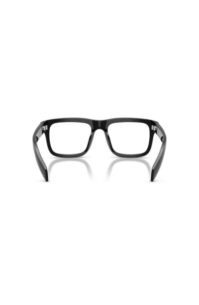 Prada 54mm Rectangle Optical Glasses In Black