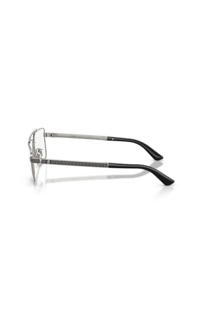 Versace 58mm Rectangle Optical Glasses In Gray