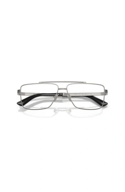 Versace 58mm Rectangle Optical Glasses In Gray