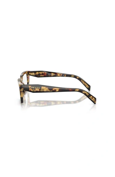 Prada 53mm Rectangle Optical Glasses In Brown