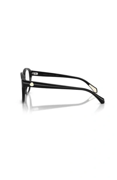 Moncler 55mm Rectangle Optical Glasses In Black