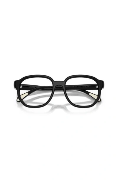 Moncler 55mm Rectangle Optical Glasses In Black