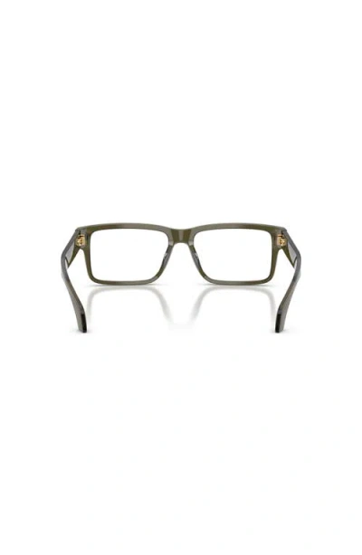 Versace 54mm Rectangle Optical Glasses In Green
