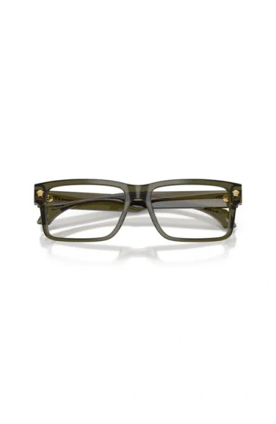 Versace 54mm Rectangle Optical Glasses In Green