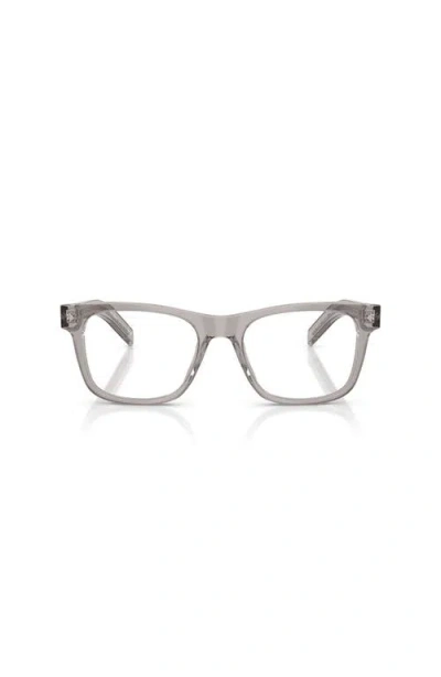 Prada 54mm Rectangle Optical Glasses In Gray