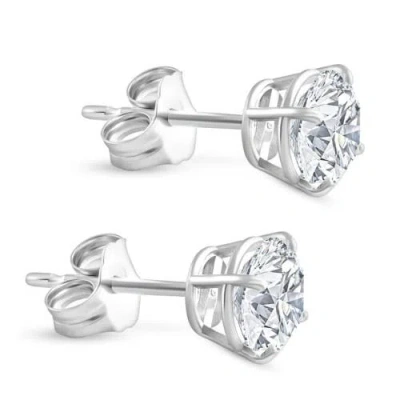 Bliss Diamond 2c Tw Round Four Prong Diamond Studs Lab Grown 14k Gold In Gold
