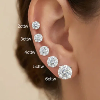 Bliss Diamond 2c Tw Round Four Prong Diamond Studs Lab Grown 14k Gold In Gold