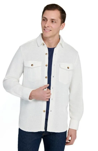 Construct Slim Fit Solid Shirt Jacket In White