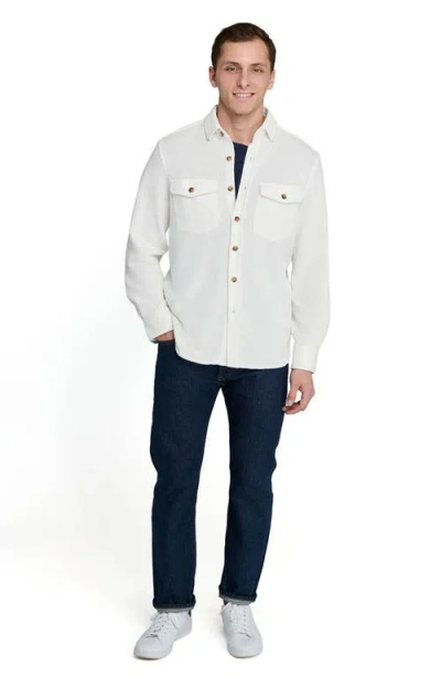 Construct Slim Fit Solid Shirt Jacket In White