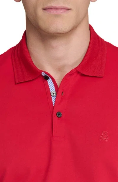 Construct Slim Fit Short Sleeve Solid Polo In Red