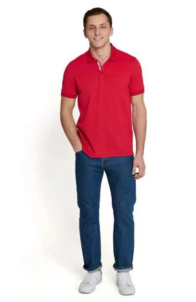 Construct Slim Fit Short Sleeve Solid Polo In Red