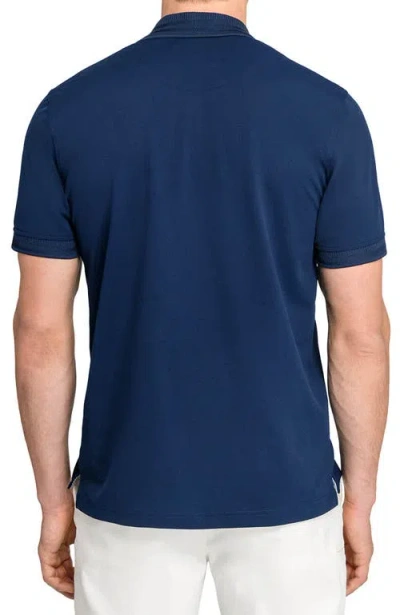 Construct Slim Fit Short Sleeve Solid Polo In Blue