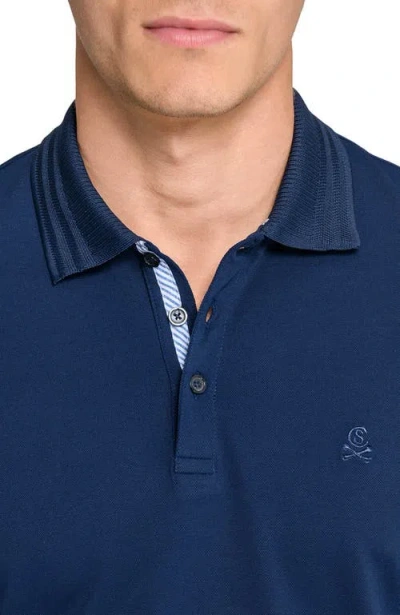Construct Slim Fit Short Sleeve Solid Polo In Blue