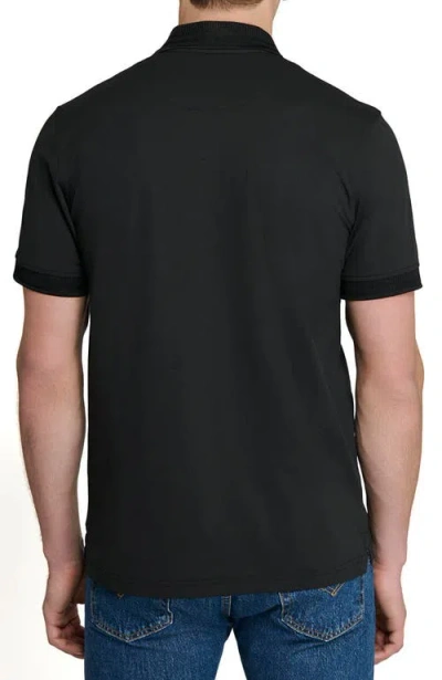 Construct Slim Fit Short Sleeve Solid Polo In Black