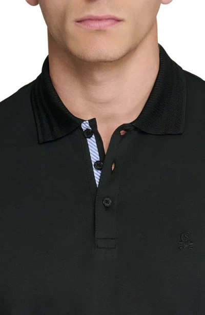 Construct Slim Fit Short Sleeve Solid Polo In Black
