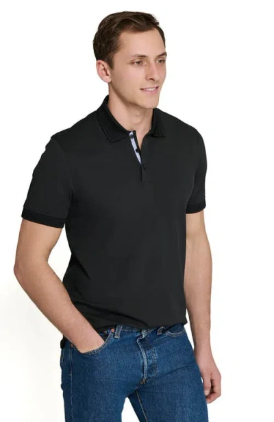 Construct Slim Fit Short Sleeve Solid Polo In Black
