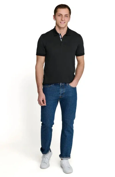 Construct Slim Fit Short Sleeve Solid Polo In Black