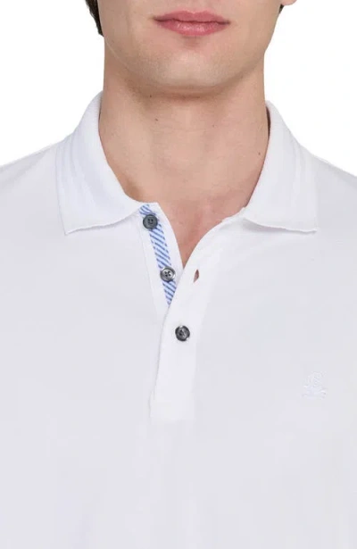 Construct Slim Fit Short Sleeve Solid Polo In White