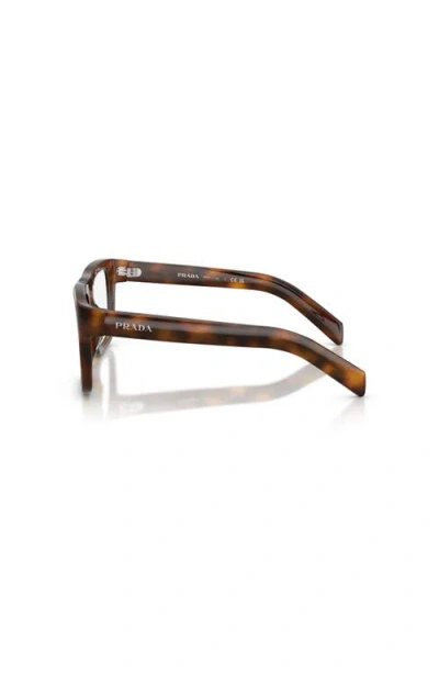 Prada 54mm Rectangle Optical Glasses In Brown