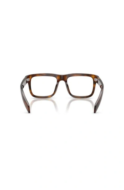 Prada 54mm Rectangle Optical Glasses In Brown