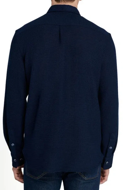 Construct Slim Fit Solid Shirt Jacket In Blue