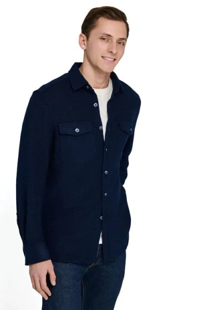 Construct Slim Fit Solid Shirt Jacket In Blue