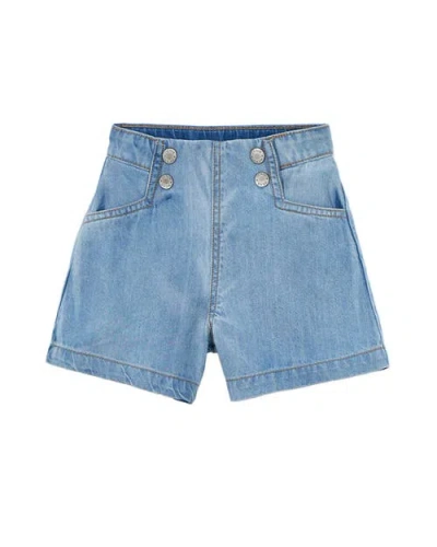 Mayoral Belt-loop Buttoned Shorts In Blue
