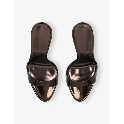 Paris Texas Sophisticated Stiletto Slippers With Wide Front Strap In Brown