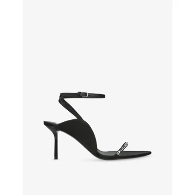 Victoria Beckham Eliza Crystal-embellished Satin Sandals In Black