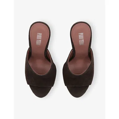Paris Texas Suede Nina Wedge Mules 105 In Brown